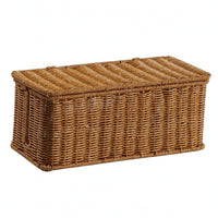 Rattan-Cord-Hider Box Desktop Lidded Cable Box Decorative Handwoven Cord Hider