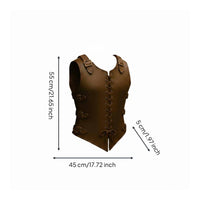 Nordic Cosplay Vest Leather Chest Vintage Design Faux Leather Half-Cuirass for Cosplayers, Themed Parties, Halloween