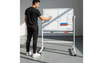Foldable Folding Stand Board Teaching Aid Basketball Board Sturdy Sports Whiteboard Large Size for Coaches, Teachers, Training, Match, Classroom