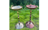 Metal Bird Feeder and Bath Courtyard Use Pedestal Bird Bath Rustproof for Garden