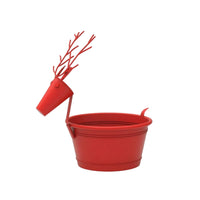 Planter with Deer Frame Rustic Deer Metal Flower Pot Vintage for Patio, Balcony