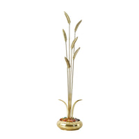 Wheat Sculpture with Bowl Base Sculptural Decorative Brass Bowl Gold-Tone