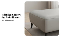 Padded Footstool Scratch-Resistant Square Padded Footrest Solid Wood Legs
