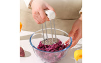 Multi-Purpose Potato Masher Easy to Clean Stainless Steel Food Press Ergonomic Handle Infant Meals Mill for Parents