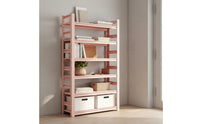 Pink Floor Bookshelf Modern Design Pink Kids Bookshelf Anti-Slip Feet for Girls