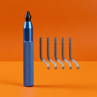 Handheld Deburring Tool Blue Handle Knurled Grip Deburring Tool Portable Chamfering Machine for Metalworking