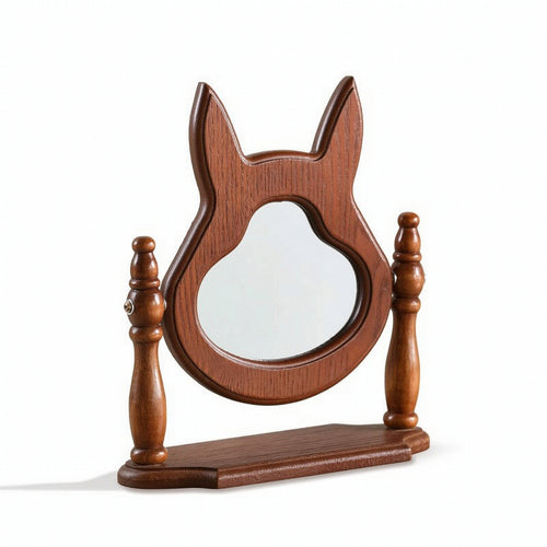 Freestanding Desk Mirror Compact Wooden Vanity Mirror Modern for Bedroom