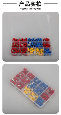 280PCS Cold-Pressed Insulated Steel Copper-Plated Wire Connector Terminal Kit in Box
