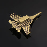 Brass Airplane Figurine Collectible Brass Fighter Jet Decorative Metal Aircraft Ornament for Aviation Fans, Aviation Enthusiasts, Desk, Bookshelf