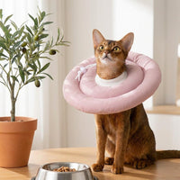 Soft Cone for pets, Quilted textile Pet Recovery with Drawstring, Adjustable Solid Color Design to Prevent Licking After Surgery