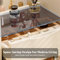 Dressing Table with Lighted Mirror and Stool Modern Design Makeup Desk for Teens
