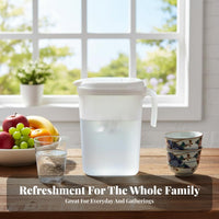 Refrigerator Drink Pitcher with Lid Heat Resistant Cold Water Pitcher Food-Grade PP Material Large Capacity Beverage Jug for Restaurant, Bar