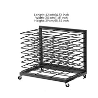 Rolling Art Rack Wheeled Metal Drying Stand Rectangular