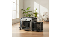 Breathable Expandable Pet Carrier Backpack Soft-Sided Cat Carrier Backpack Portable Comfortable for Small Dogs, Travel, Cycling
