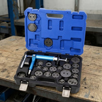 Disc Brake Caliper Tool Set with Carry Case Air-Powered Caliper Piston Rewind Tool Kit Universal Disc Brake Piston Compressor for Mechanics, Workshop