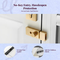 Portable Door Lock, Slide Bolt Latch, No Drill Security Lock, Suitable for Bedroom and Wooden Doors, Easy to Install, Zinc Alloy