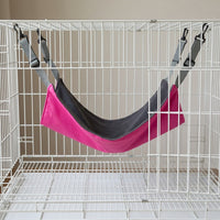 Cat Hammock and Hanging Bed for Cage, Textile Swing with 4 Support Points and Adjustable Straps, Washable Cat Cage Hammock for Indoor Pet Rest