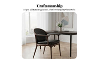 Walnut Wood Armchair Nordic Aesthetic Curved Spine Wooden Chair Italian Design Upholstered Pad for Restaurant, Home Office