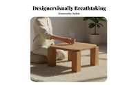 Lowform Center Table Wabi-Sabi Aesthetic Square Block-Leg Low Table Small Space Space-Efficient Minimalist Design for Families