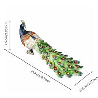 2 Pieces Peacock Decorative Figurine Rhinestone Peacock Figurine Ethnic Design