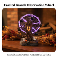 Spooky Tree Figurine with Observation | violet Illuminated Rim, Espeluznante, Halloween Tabletop Figurine, for Shelves