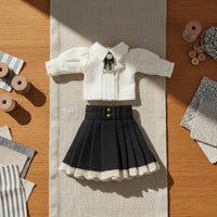 1/12 Scale Doll skirt and shirt Outfit Lace Trim Doll Clothing Set for 6inch Action Figures