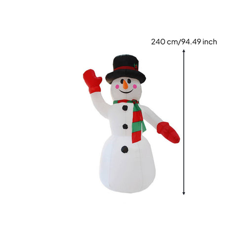 Waving Inflatable Snowman with Top Hat Outdoor Christmas Inflatable Snowman Giant Lawn Decoration Oversized