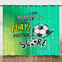 3D Printed Curtain Room Darkening Blackout Window Curtain Metal Grommets Sports Pattern Window Panel for Kids, Teens, Bedroom, Playroom
