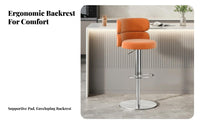 Upholstered Rotating High Stool Height Adjustable Upholstered Rotating Stool With Rearrest Integrated Footrest for Cafe