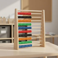 Children's Arithmetic Rack Develops Math Skills Wooden Abacus Smooth Sliding Beads 10-Row Counting Frame for Kids, Beginners, Classroom, Homeschooling