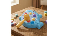 Shark Pounding Toy Sturdy Whack-Atarget Toy with Mallet Pounding Hammer Sturdy Game Easy Setup for Toddlers, Playroom, Daycare