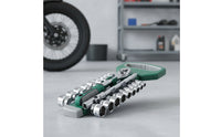 Metric Ratchet Socket Wrench Toolkit Compact Socket Wrench Set Portable Ratchet Set with Storage Case Reversible for Car Repair, Motorcycle Maintenance
