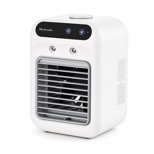 Mini Air Cooler Rechargeable Desktop Air Conditioner 2-Speed for Bedside Table