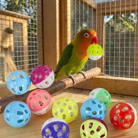 Parrot Bell Toy and Bell Ball, Parakeet Ball for Budgie and Cockatiel, Fun Parrot Cage Accessories for Birds