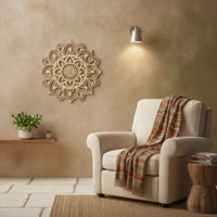 Mandala Wall Decor Layered Wooden Mandala Natural for Living Room