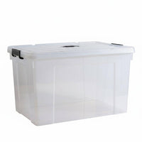 sturdy Lidded Transparent Bin sturdyDuty Clear Stackable Lidded Box Rounded Corners Household Storage Secure Latches for Home Organizers, Homeowners, Bedroom, Closet, Living Room, Kitchen