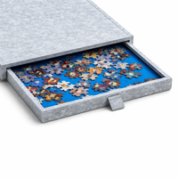 Portable Puzzle Table Board with Felt Material Surface for Kids and Family Games, Foldable Travel Mat Organizer with Sorting Trays