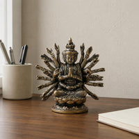 Thousand-Hand Guanyin Sculpture Vintage Design Multi-Arm Deity Statue Tea Pet