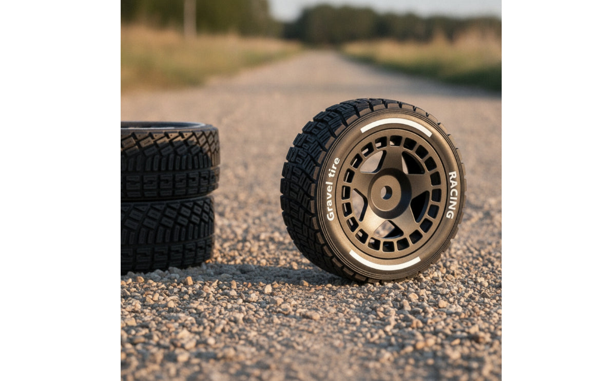 1/14 RC Car Tire with rims  RC Gravel Tire for Model Builders