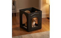 4 Pieces Freestanding Indoor Pet Fence Transparent Pet Fence with Door Panels Easy to Assemble Dog Playpen with Door Lockable for Small Dogs, Young Dogs, Apartment, Living Room