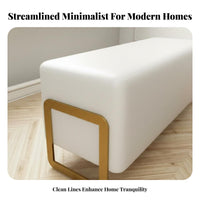 Narrow Entryway Stool Minimalist Design Upholstered Bench Light Luxury Aesthetic Soft Upholstery for Homeowners