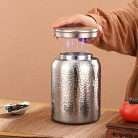 Titanium Jar with Attractive Lid Hammered Canister with Lid Moisture-Resistant