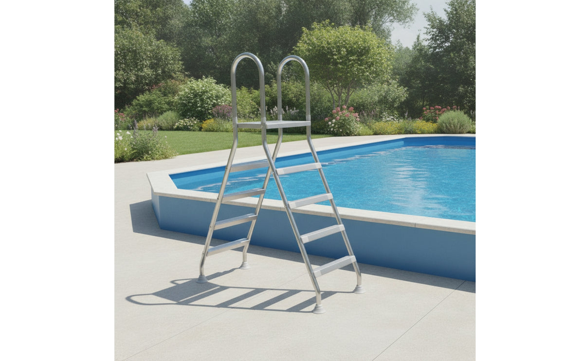 Stainless Steel Double-Sided Pool Ladder Sturdy Pool Ladder with Handrails Stable Wide for Above Ground Pools