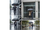 Wind-Resistant Umbrella with 24 Ribs Windproof Umbrella with Double Canopy Sturdy Large for Commuters