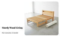 Space-Saving expandable Daybed with Trundle two-in-oneUse expandable Slatted Bed Frame Multi-Functional transformable Sofa No Box coil Required for Children, Apartment Dwellers, Students, Small Spaces, Kid's Room, Bedroom