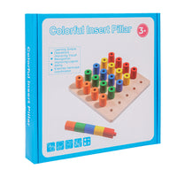 Wooden Sensory Training Toy for Kids, Montessori Cylinder Peg Board