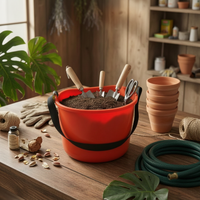 Shoulder Strap Pail Wide Uncovered Top Household Item Yellow Hardware