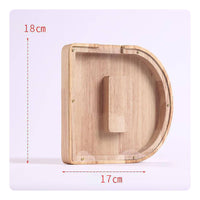 Wooden Letter Piggy Bank Natural Wood Alphabet Currency Box Creative Design