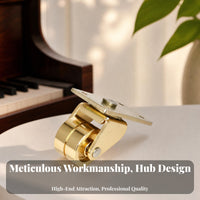 Gold-Colored Vertical Piano Swivel Caster Polished Vertical Piano Caster Rectangular Mounting Plate Instrument Hardware Metal