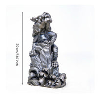 Tabletop Decorative Figurine Textured Surface Dragon Statue Raised Relief Home Decor for Tea Table